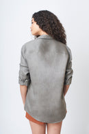 Camisa 100% Linho Lisa Verde Militar ML