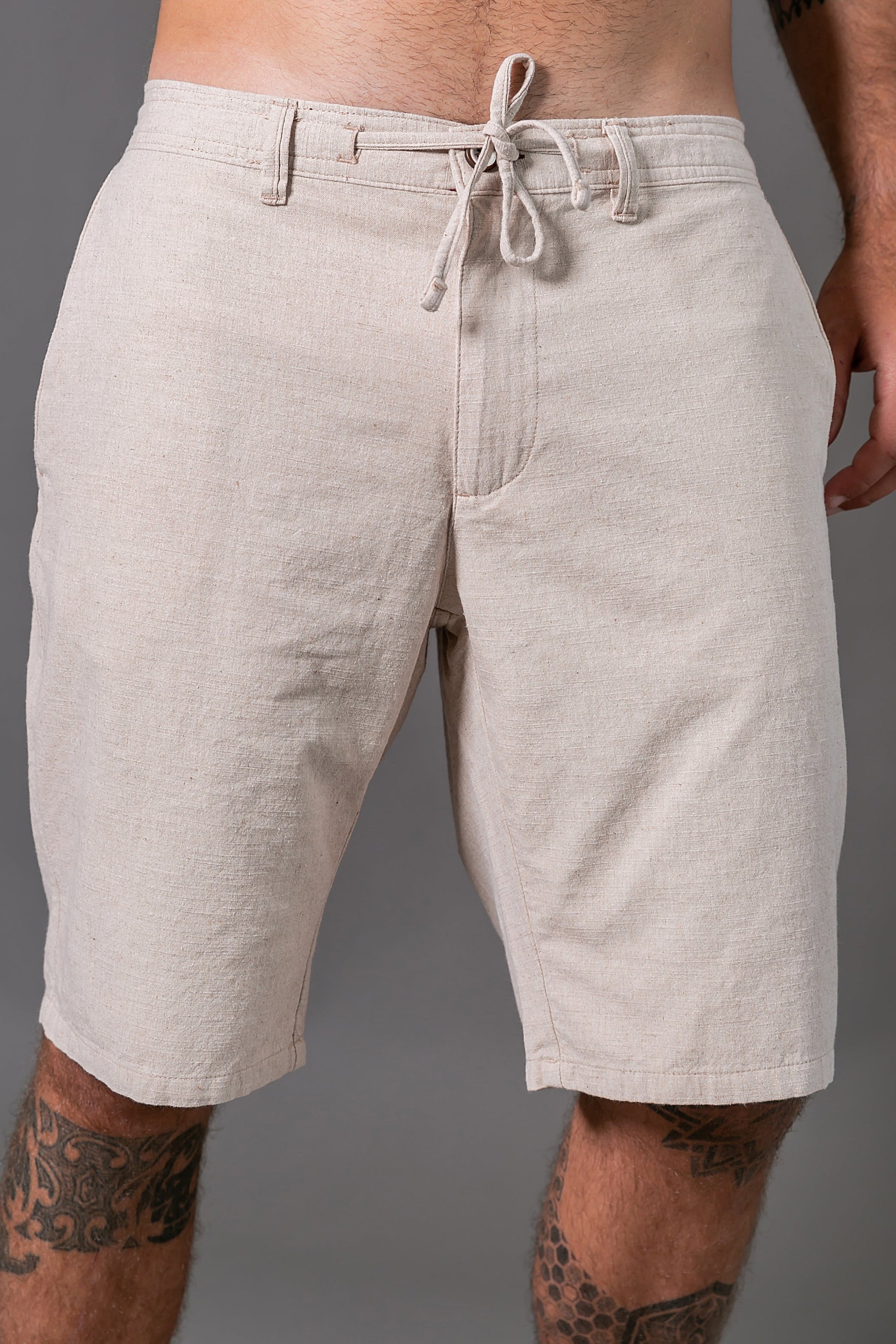 Bermuda Elástico Algodão Natural