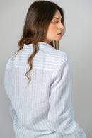 Camisa 100% Linho Amalfi Listra Nuvem ML