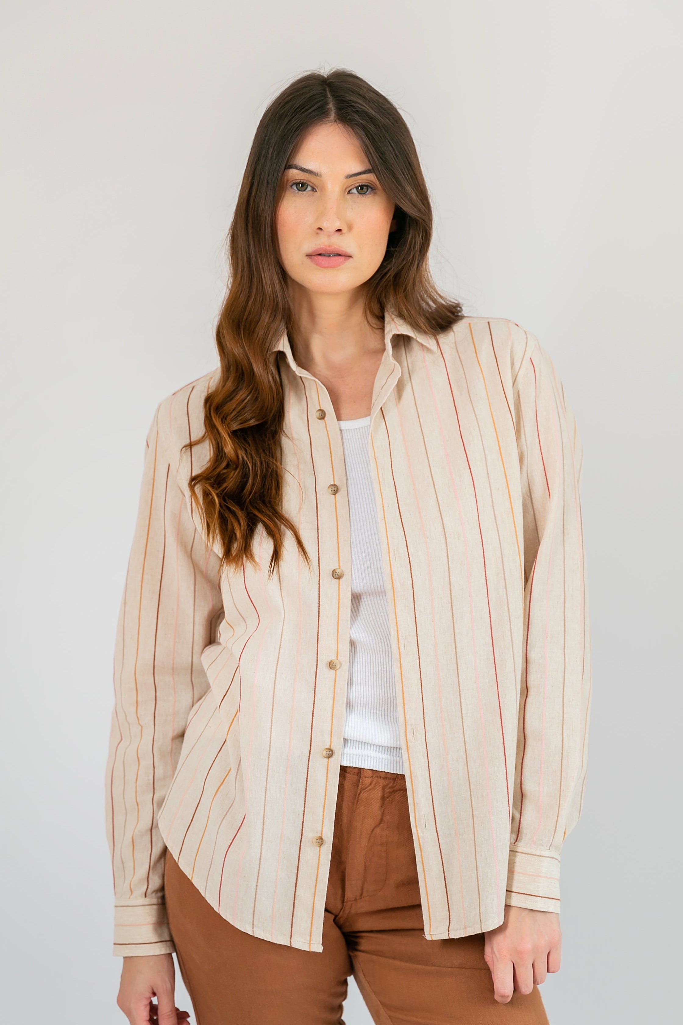 Camisa Algodão Diferenciado Tenue Listra ML