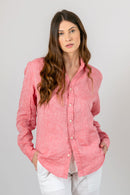 Camisa 100% Linho Lisa Vermelha ML