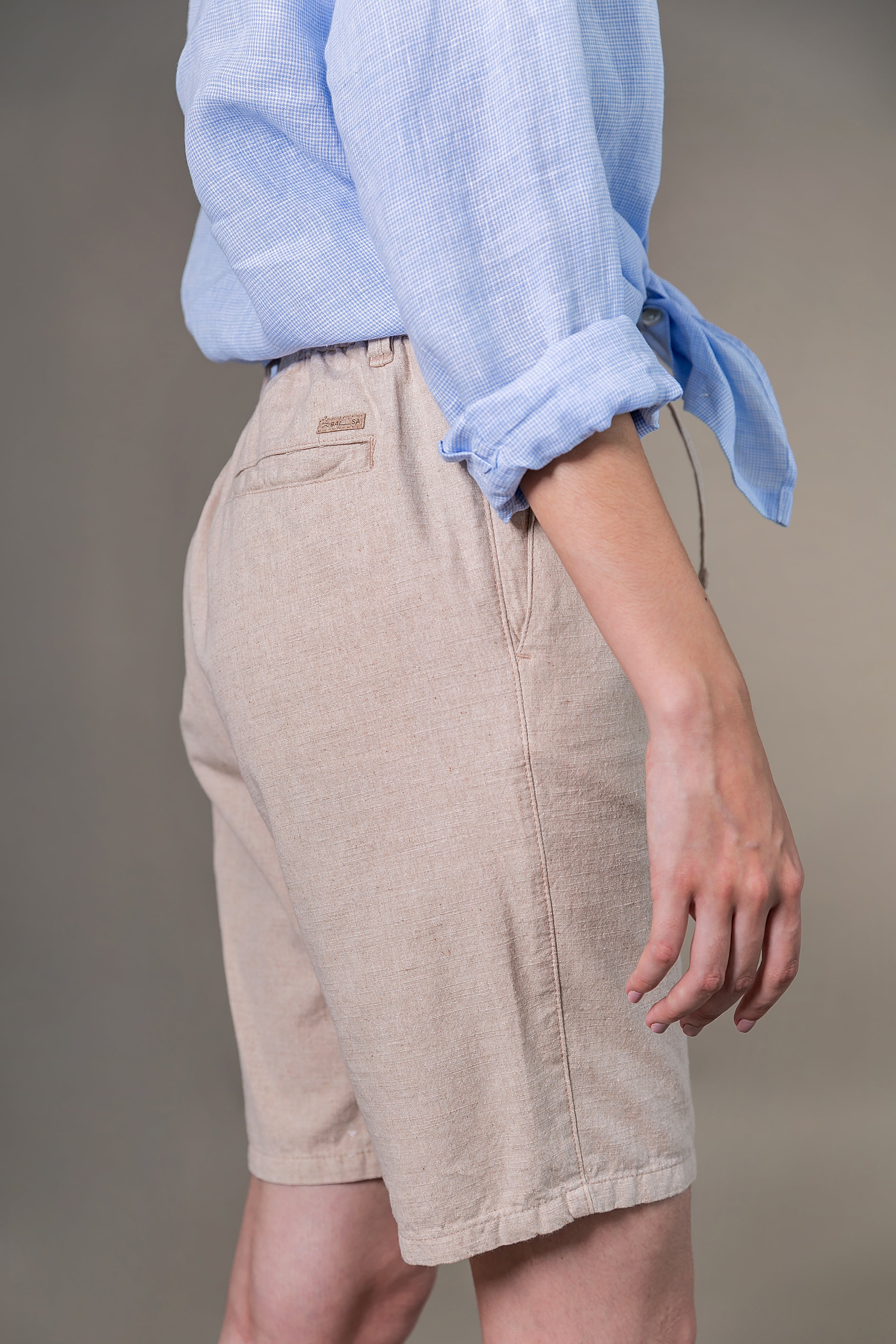 Bermuda Elástico Algodão Natural