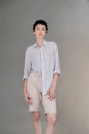 Camisa 100% Linho Amalfi Listra Grafite ML
