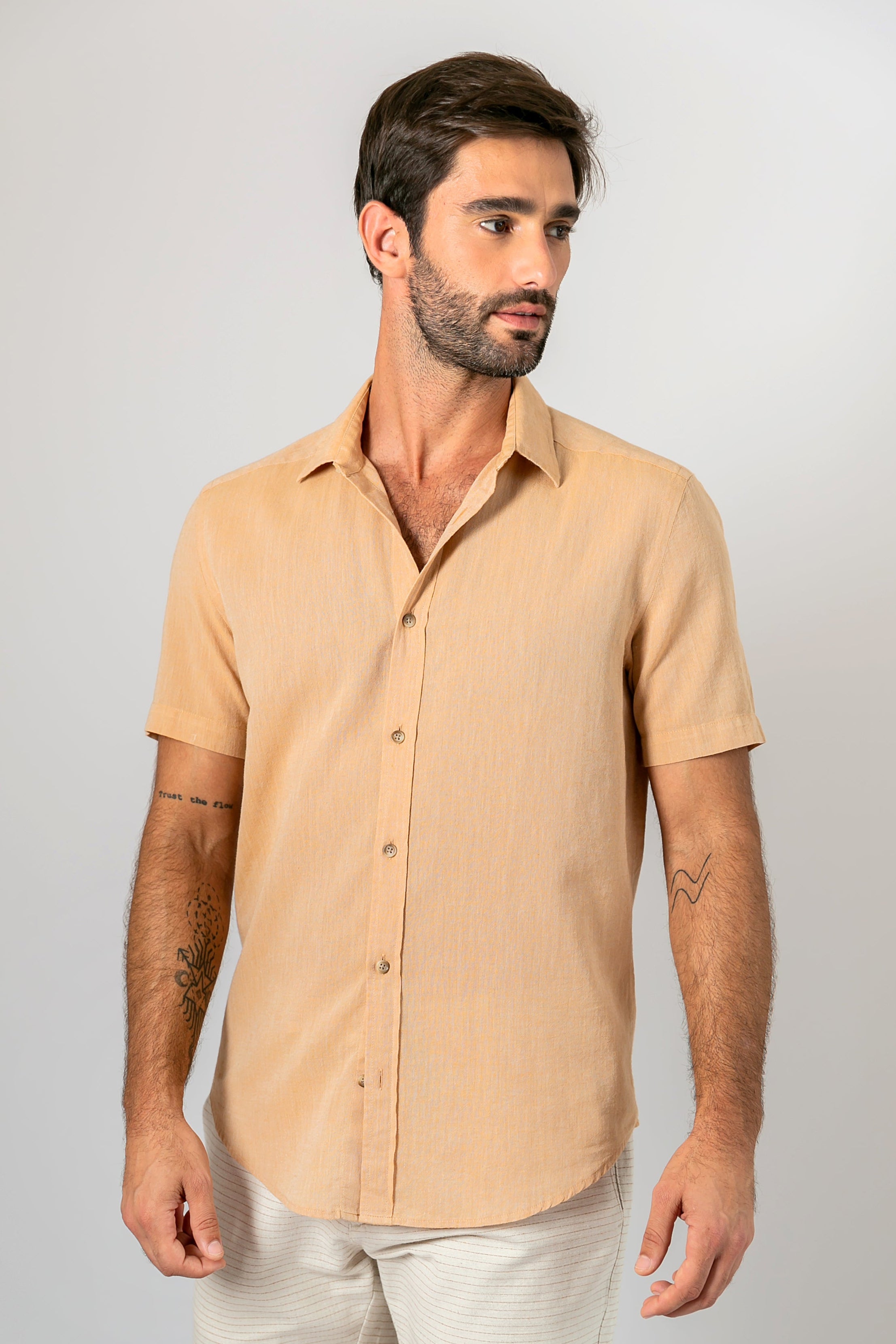 Camisa Algodão Diferenciado Frevo Ocre MC