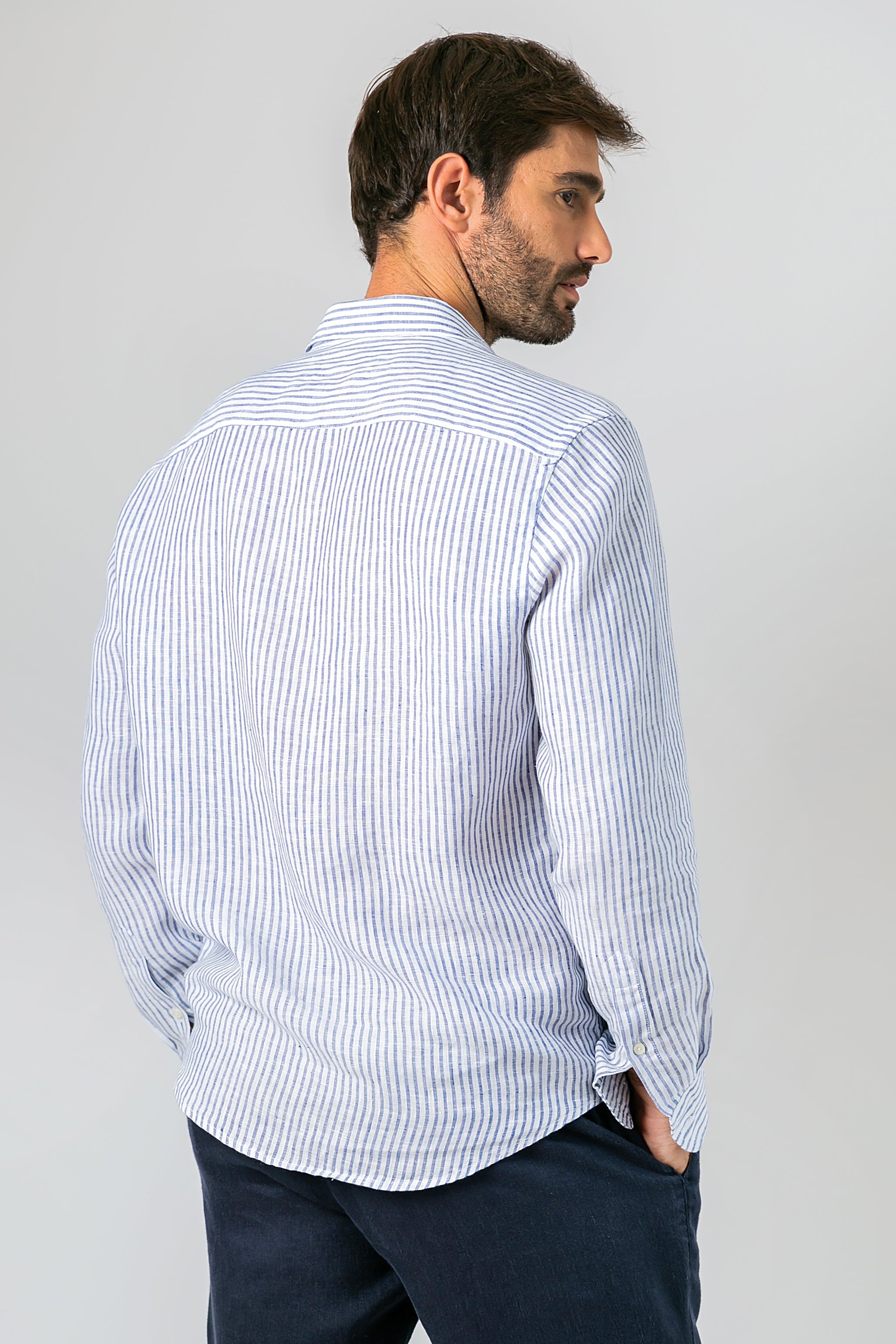 Camisa 100% Linho Amalfi Azul Marinho II ML