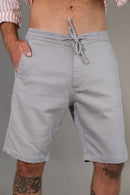 Bermuda Elástico Algodão-Pet Chumbo