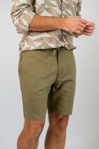 Bermuda Linho Verde Militar