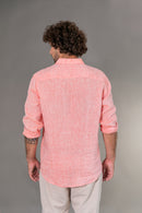 Camisa 100% Linho Lisa Laranja ML