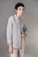 Camisa 100% Linho Amalfi Xadrez Verde ML