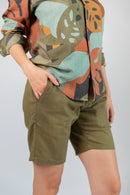 Bermuda Linho Verde Militar