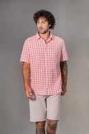 Camisa Algodão Xadrez Coral MC