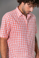 Camisa Algodão Xadrez Coral MC