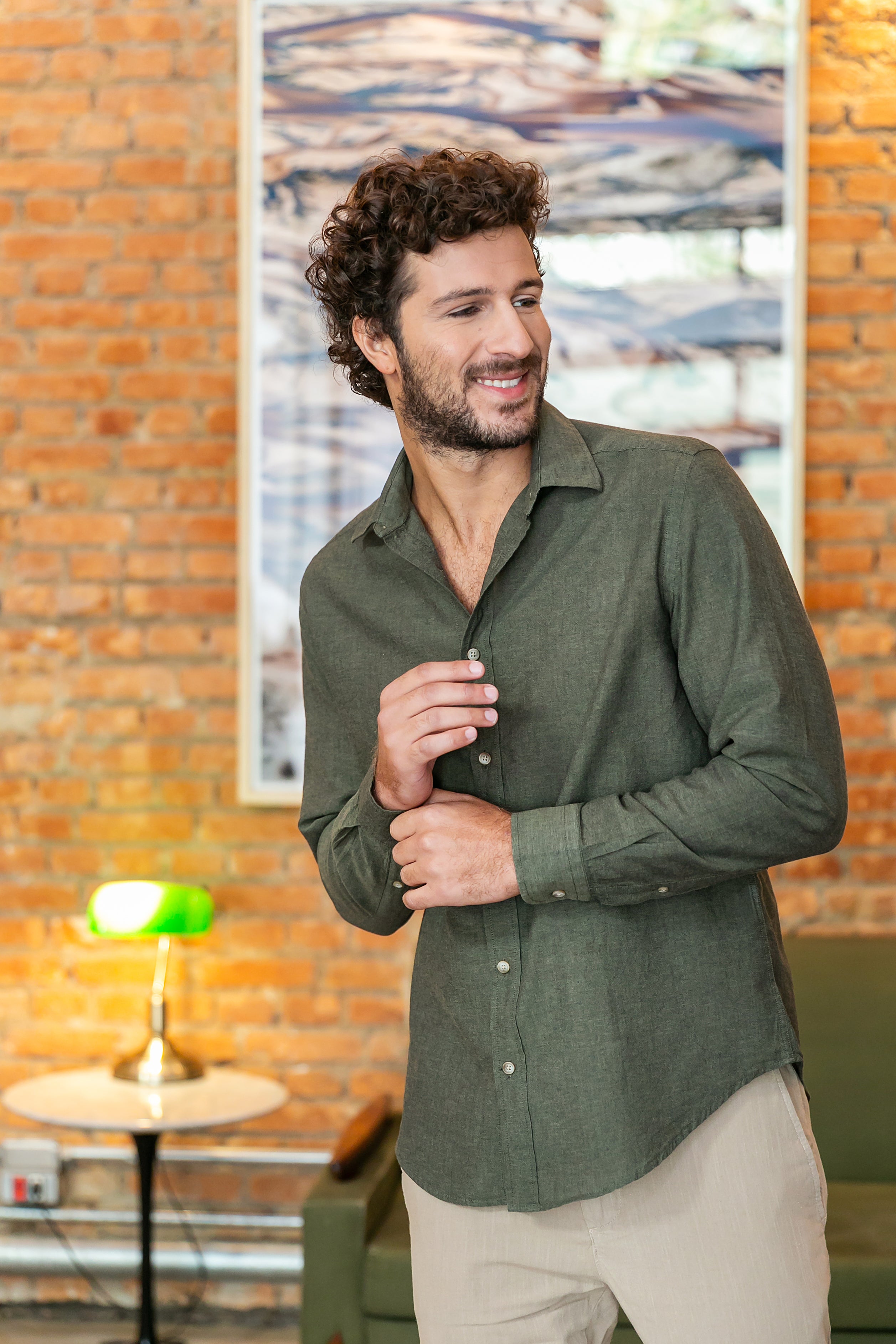 Camisa Algodão Cerrado Verde ML