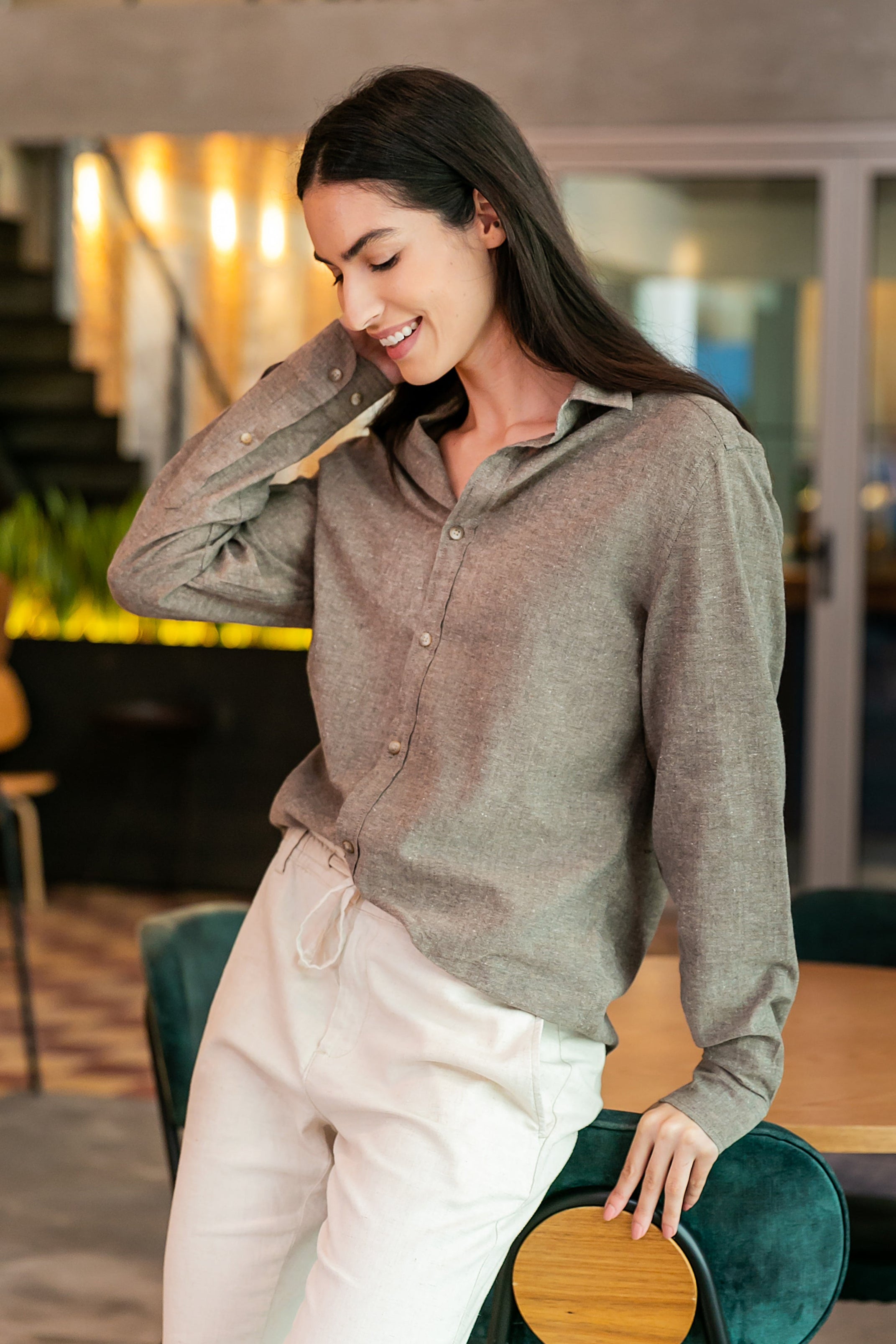 Camisa Algodão Cerrado Café ML