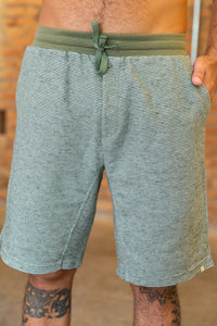 Bermuda Moletom Fibras Diversas Verde