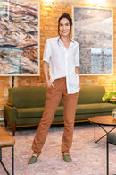 Camisa 100% Linho Lisa Branca MC