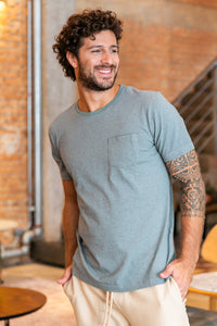 Camiseta Listrada Algodão Reciclado Verde