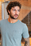 Camiseta Listrada Algodão Reciclado Verde