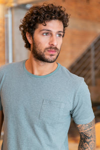 Camiseta Listrada Algodão Reciclado Verde