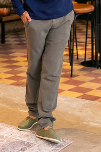 Calça Linho Algodão Viscose Verde Militar