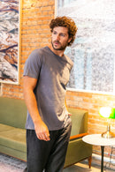 Camiseta Malha Pima Cinza