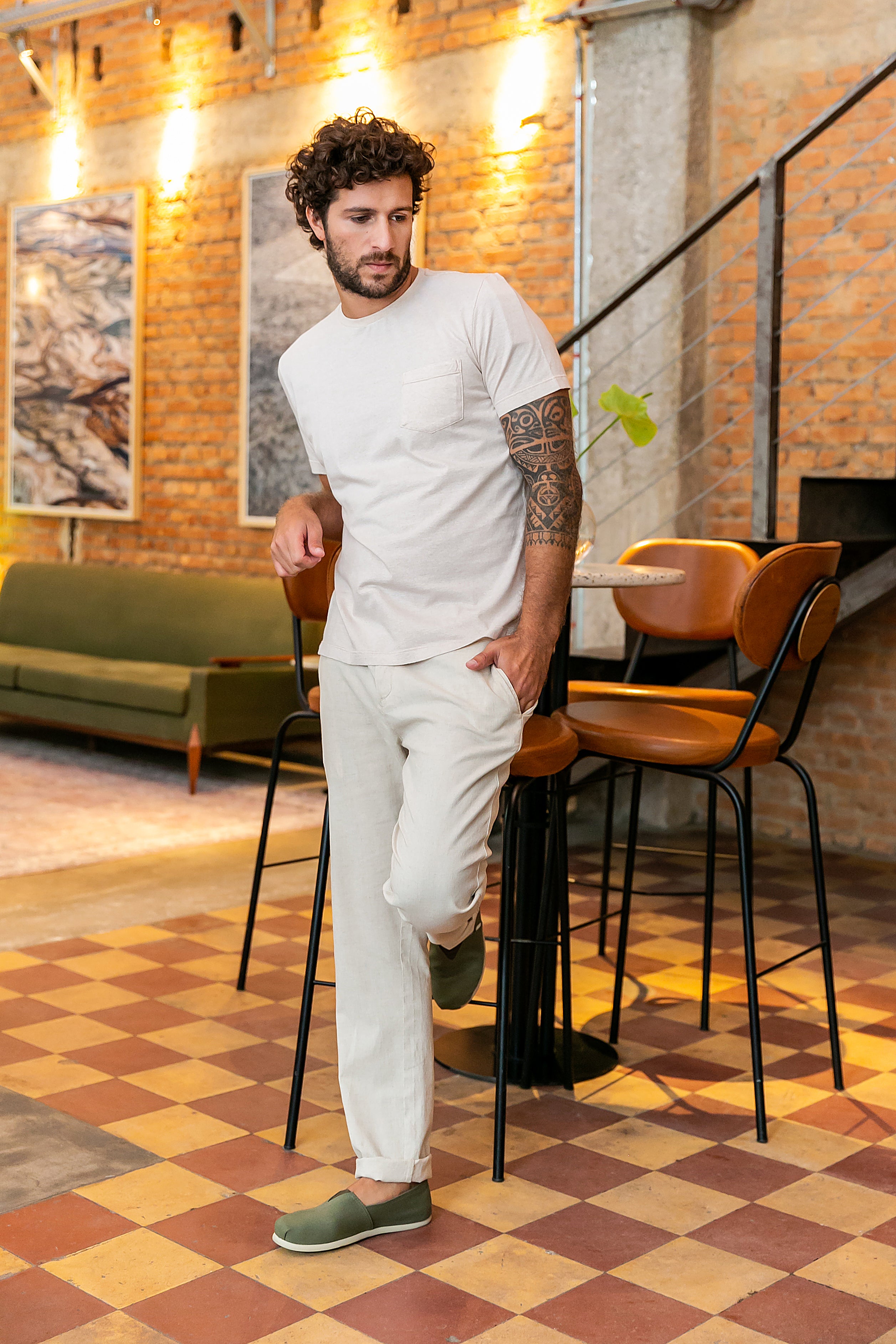 Calça Linho Viscose Cru