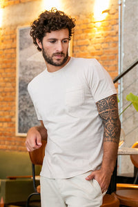 Camiseta Listrada Algodão Reciclado Natural