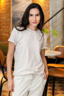 Camiseta Listrada Algodão Reciclado Natural