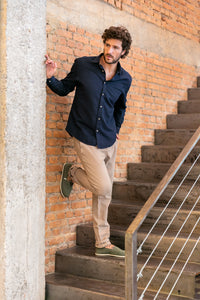 Calça Linho Algodão Viscose Palha