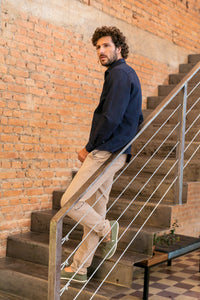 Calça Linho Algodão Viscose Palha