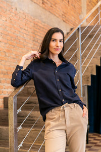 Calça Linho Algodão Viscose Palha