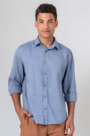 Camisa Algodão Mescla Azul ML