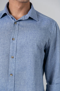 Camisa Algodão Mescla Azul ML