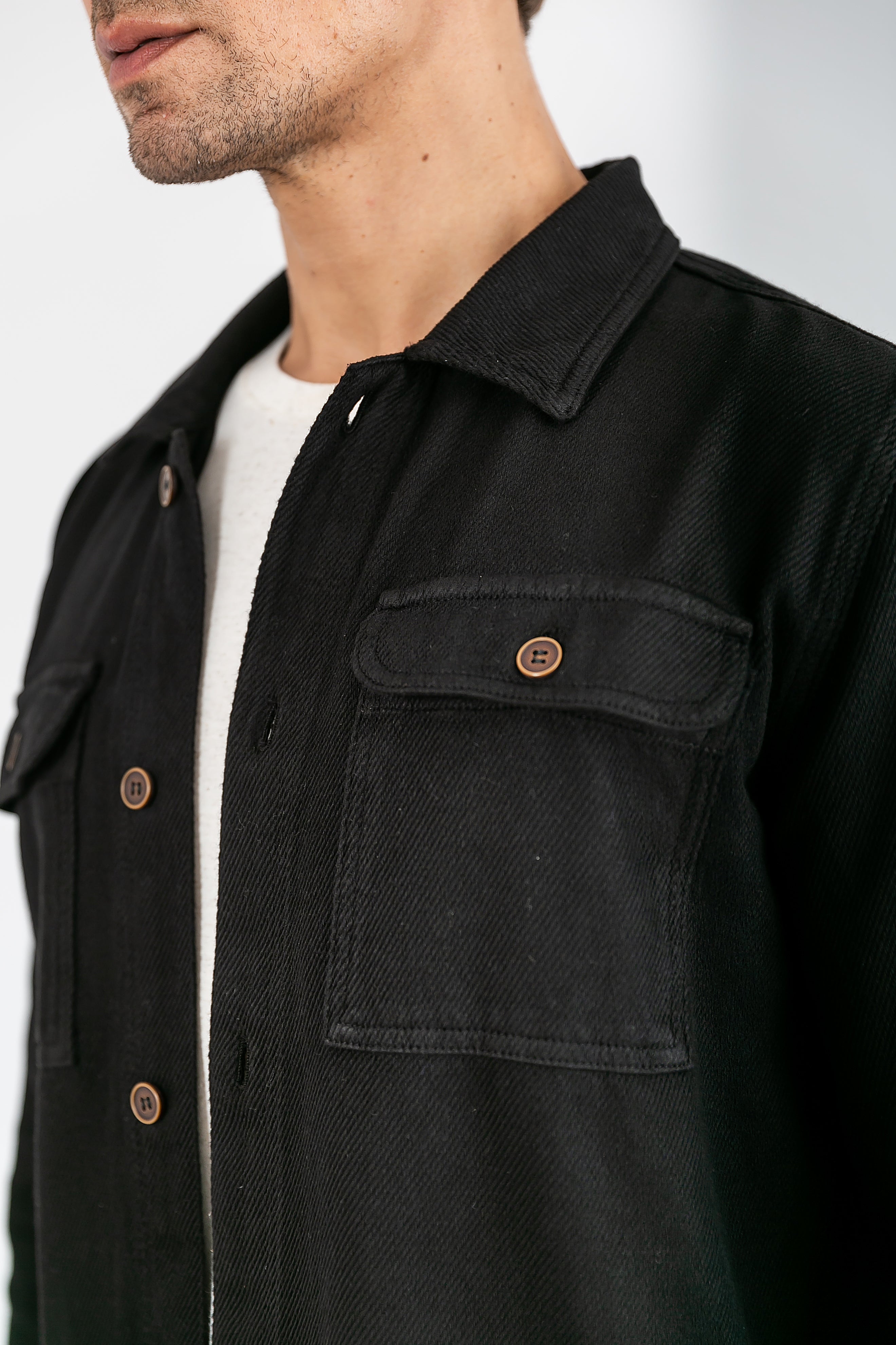Overshirt Algodão Cane Preta