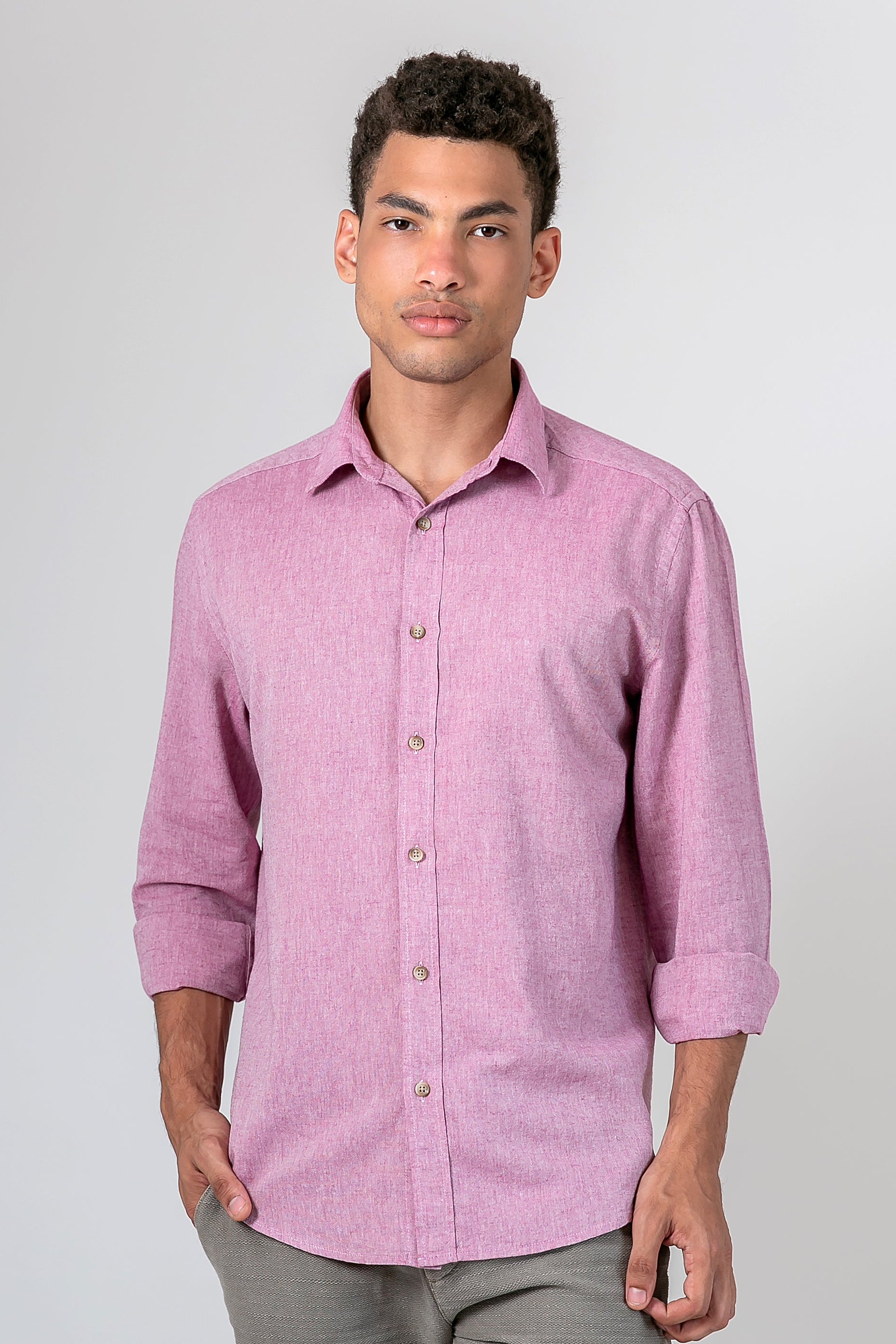 Camisa Algodão Mescla Bordô ML