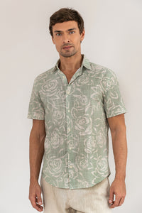 Camisa Algodão Floreando MC