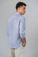 Camisa Algodão Listrada Marinho ML