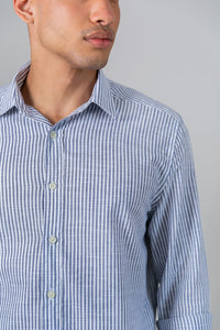 Camisa Algodão Listrada Marinho ML