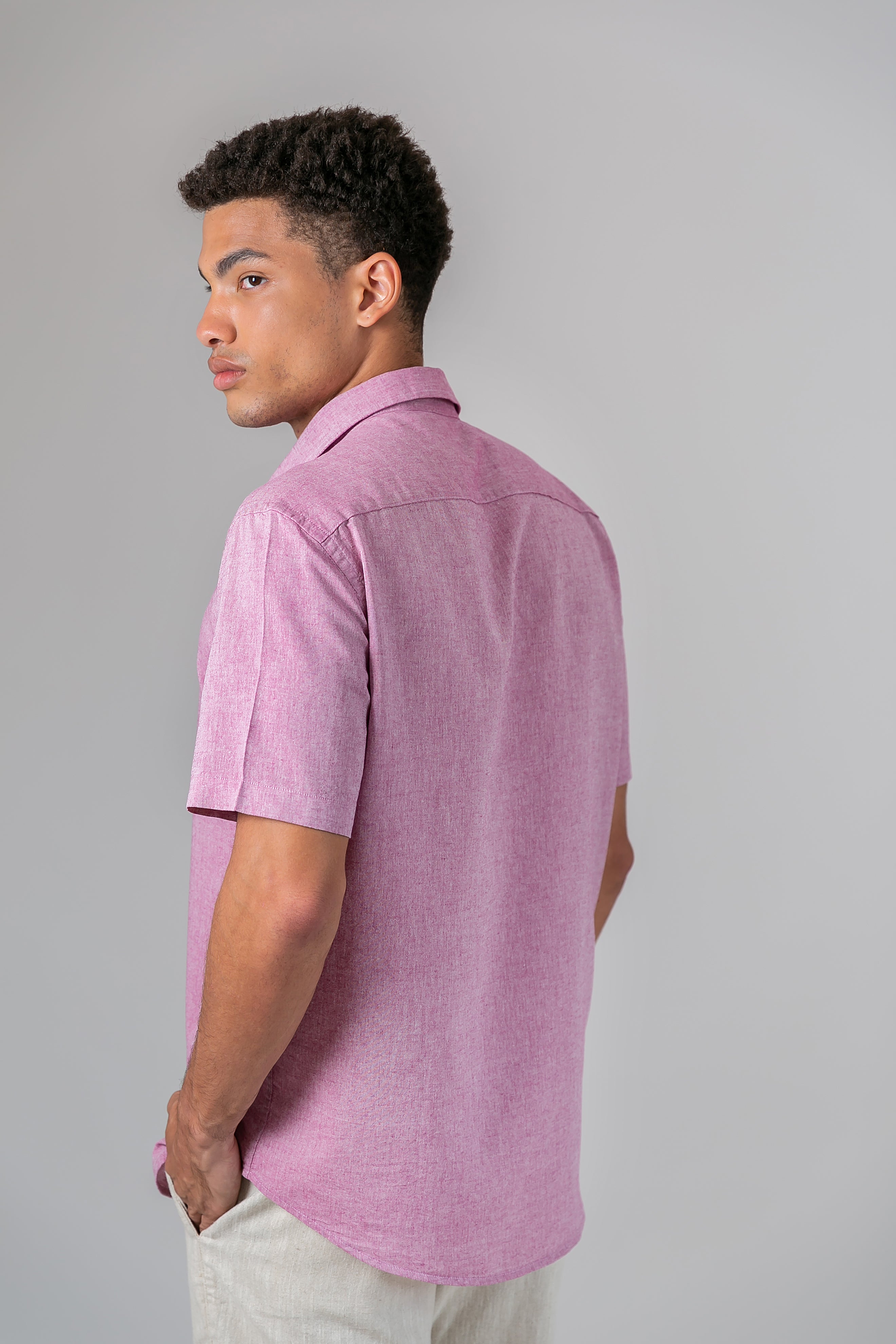 Camisa Algodão Mescla Bordô MC