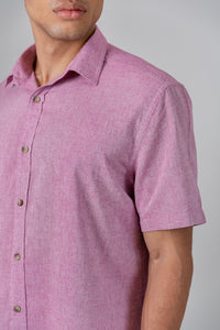 Camisa Algodão Mescla Bordô MC