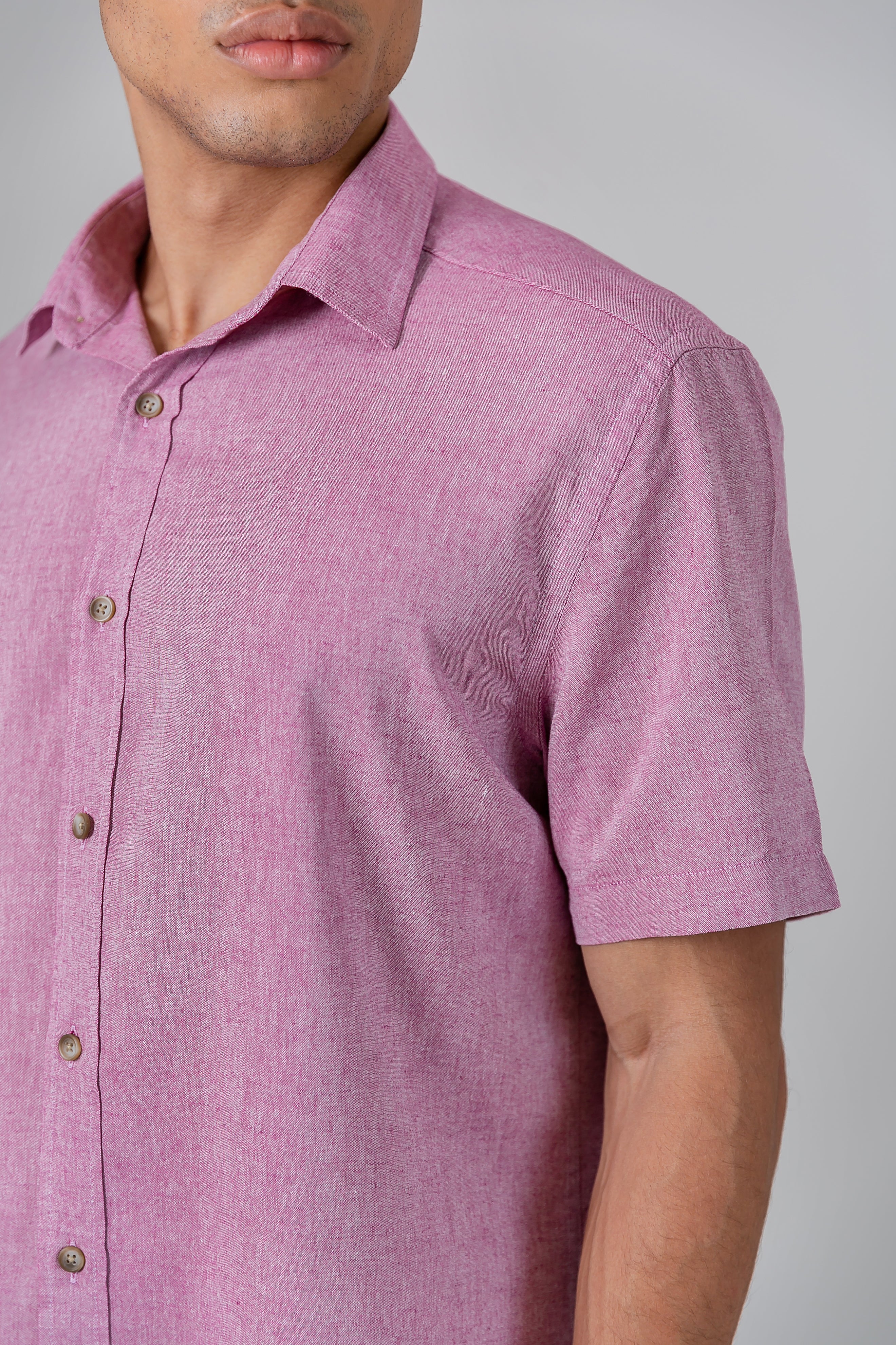 Camisa Algodão Mescla Bordô MC