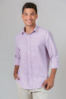 Camisa Algodão Listrada Lilás ML