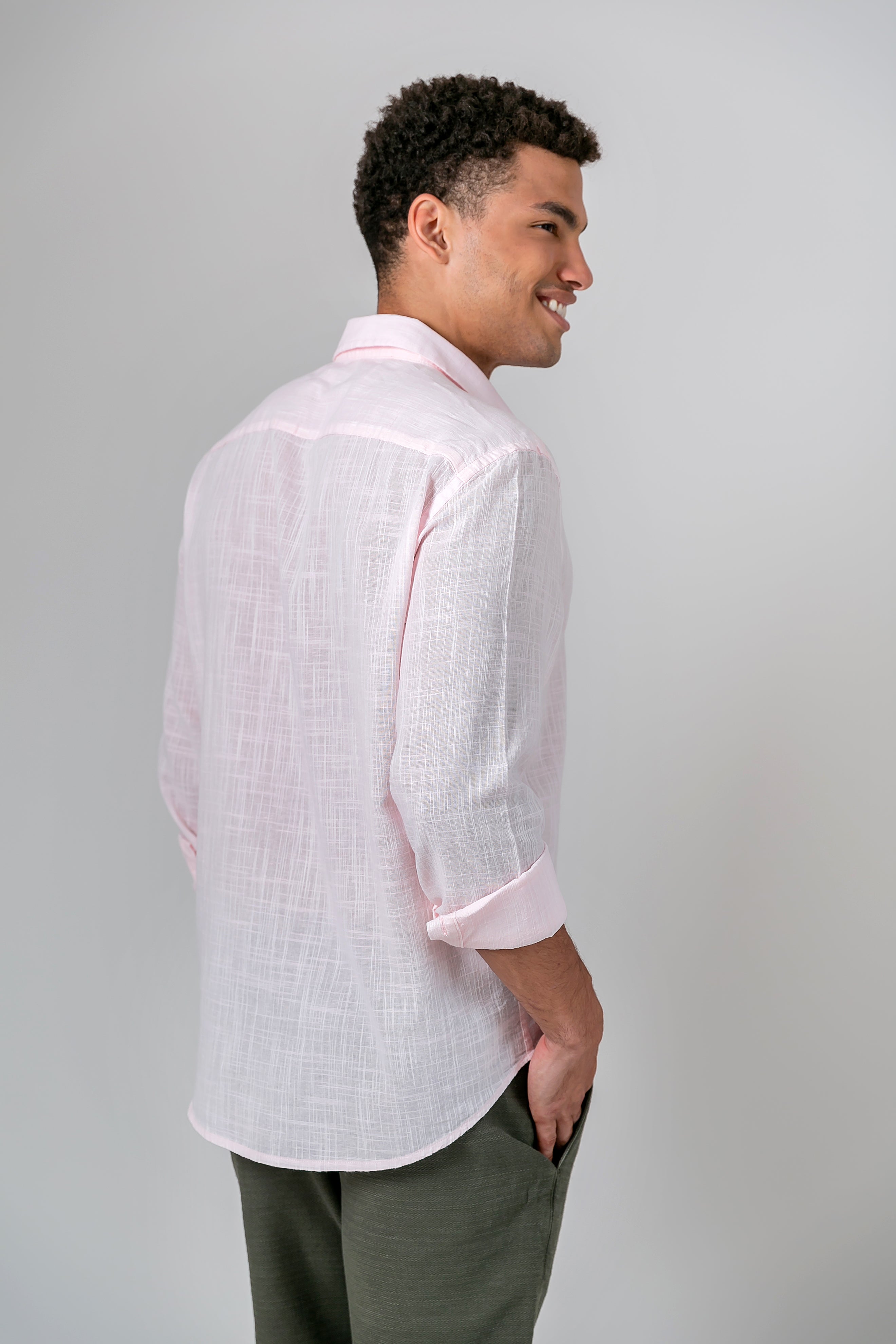 Camisa Algodão Rosa ML