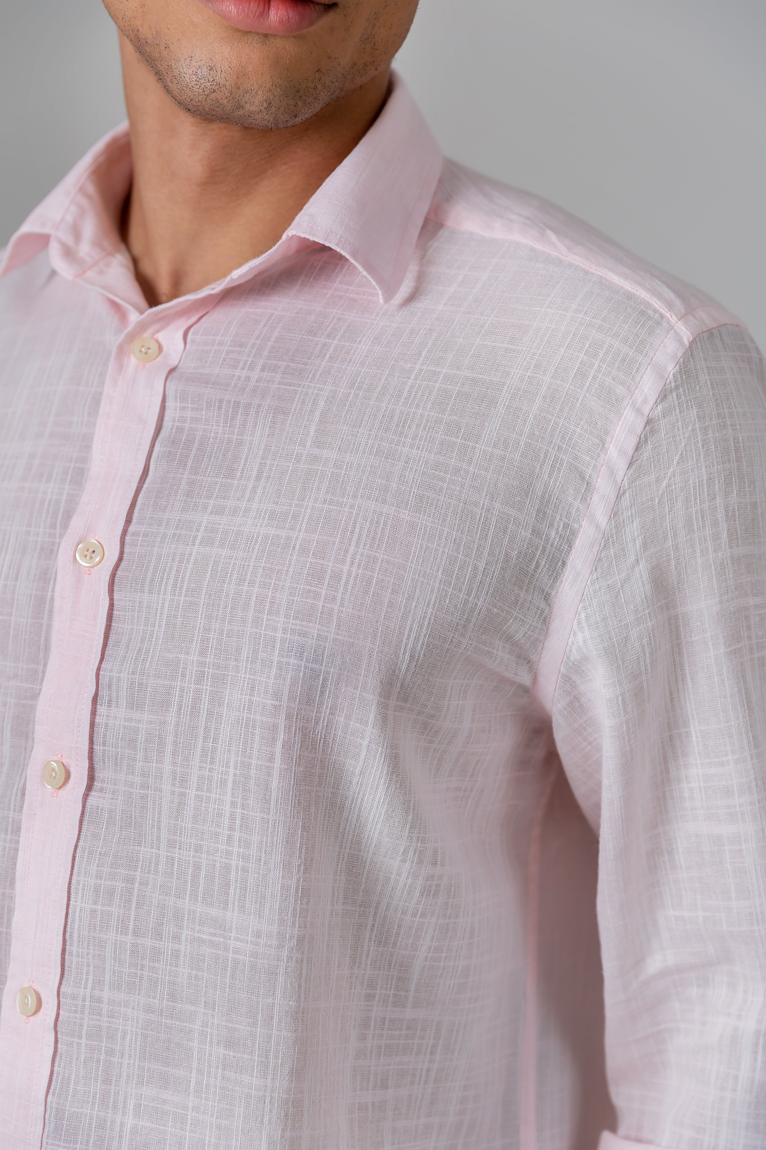 Camisa Algodão Rosa ML