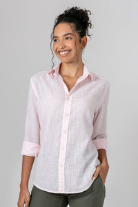 Camisa Algodão Rosa ML