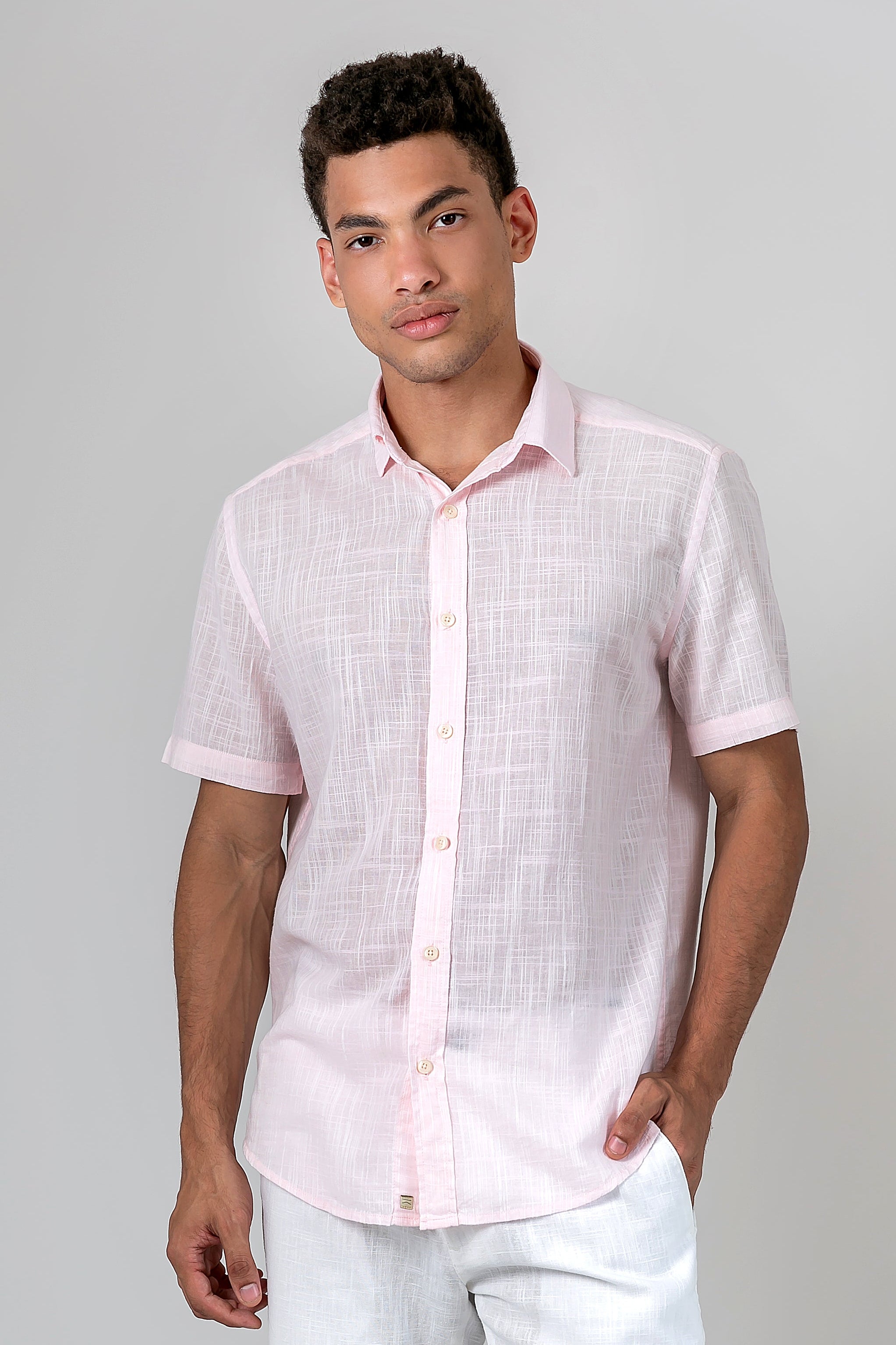 Camisa Algodão Rosa MC