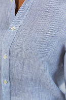 Camisa 100% Linho Veneto Listra Azul ML