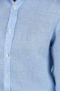 Camisa 100% Linho Piemonte Azul ML