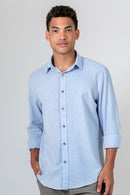 Camisa Algodão Mescla Azul Celeste ML