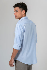 Camisa Algodão Mescla Azul Celeste ML